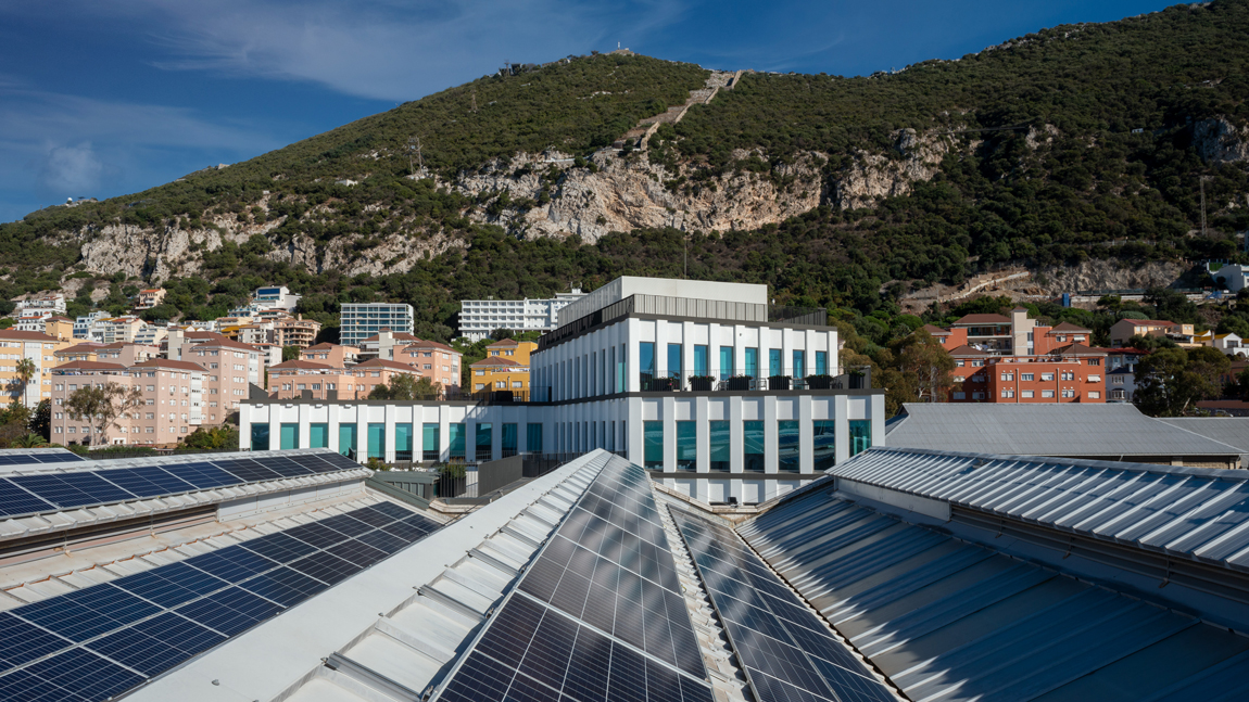 Solar panels outside the BAG head office