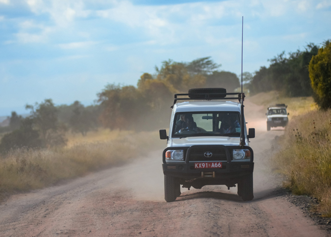 TGS Truck driving down a dirt track