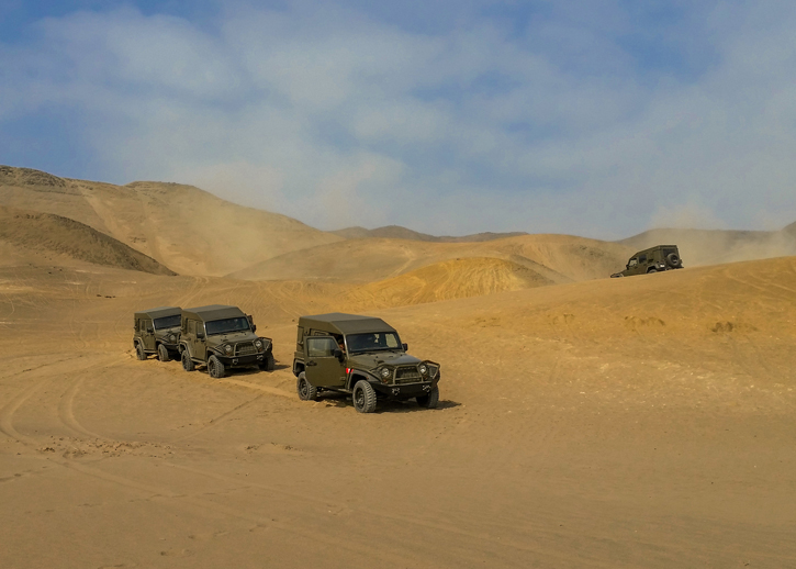 AADS Trucks driving through the desert