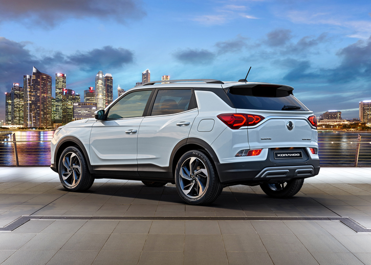 SsangYong Korando with city backdrop