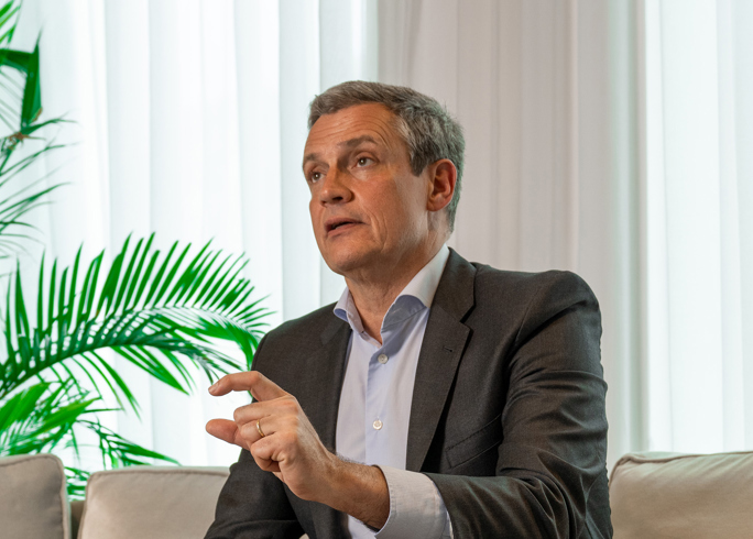 Philippe Sailard sat in mid discussion