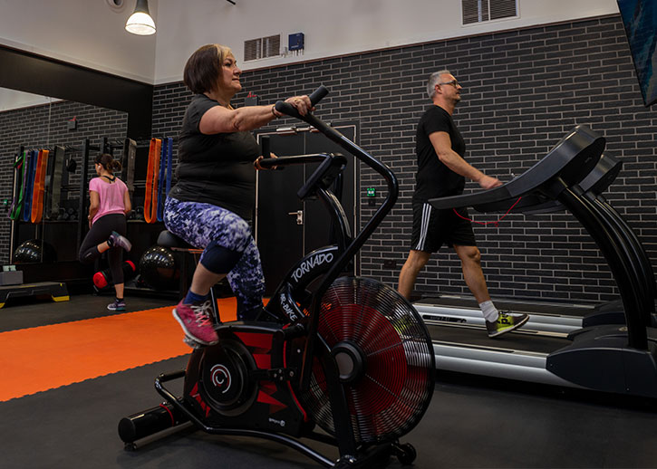 People working out in a gym 