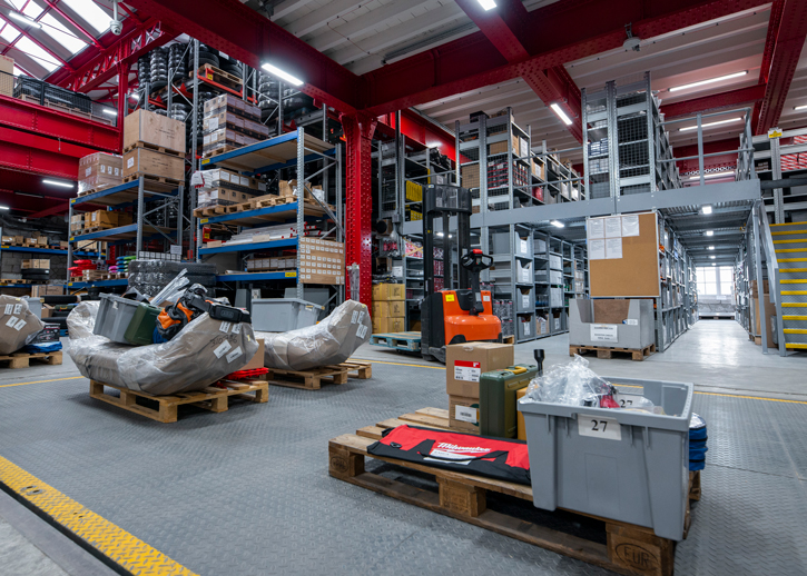 TGS truck parts in storage